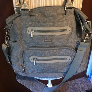 Grey JJ Cole diaper bag